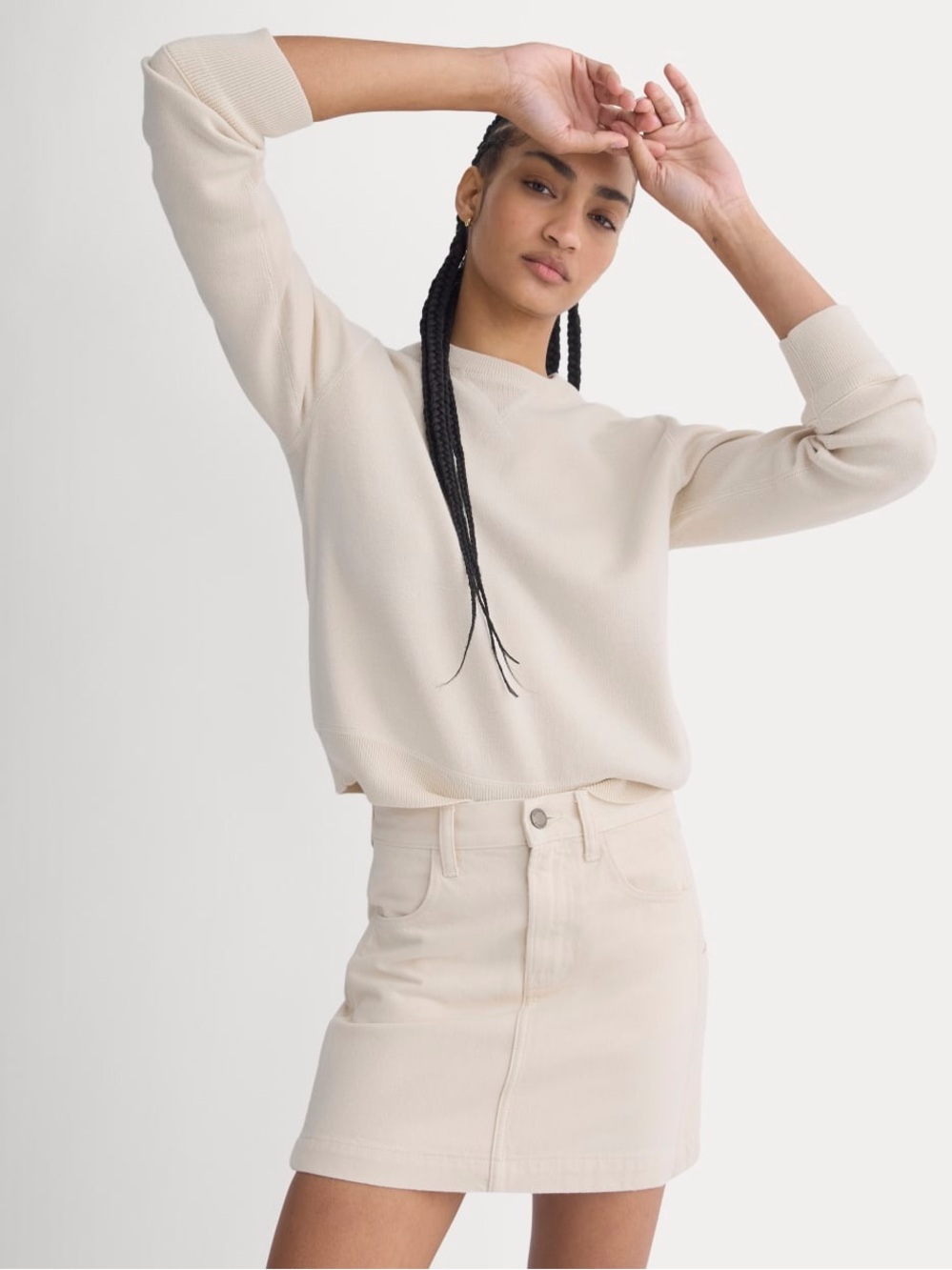 Everlane White Denim Utility Mini Skirt EUC Size 28